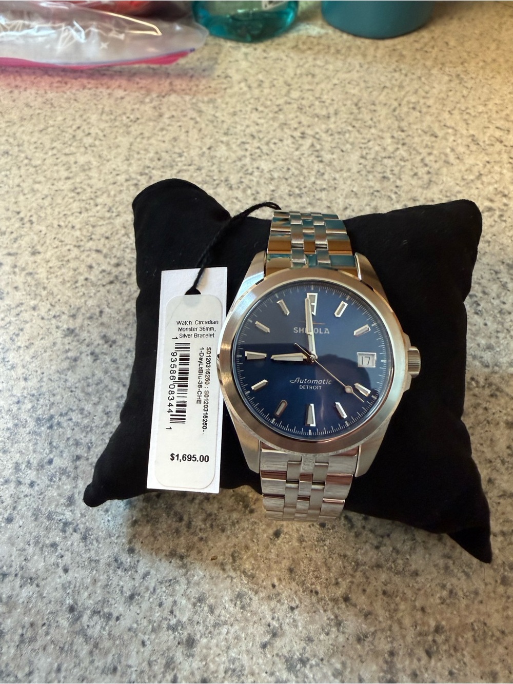 Shinola Men's Circadian Monster 36mm, Silver Bracelet Watch with Blue Dial
